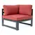 LeisureMod Chelsea 4-Piece Sectional Black Aluminum with Cushions, Red