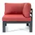 LeisureMod Chelsea 4-Piece Sectional Black Aluminum with Cushions, Red