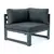 LeisureMod Chelsea 4-Piece Sectional Loveseat Set with Cushions, Black