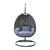 LeisureMod Charcoal Wicker Hanging Egg Swing Chair - Charcoal Blue