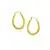 Textured Oval Shape Hoop Earrings in 14k Yellow Gold