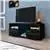 Luzmo TV Cabinet Living Room with 20 colors LED Lights,TV Stand Black