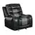 Lombardy 3-Piece Reclining Sofa in Two Tone Black and Grey Leather Air