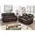 Haarlem Dark Brown 2-Piece Reclining Sofa Set in Air Leather