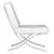 Studio Design Atrium Accent Chair in Blended Leather and Metal - White