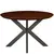 LeisureMod Ravenna 47'' Round Wood Table With Metal Base - Dark Walnut