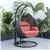 LeisureMod Mendoza Charcoal Wicker Hanging 2 person Chair - Cherry