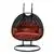 LeisureMod Mendoza Charcoal Wicker Hanging 2 person Chair - Cherry