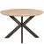 LeisureMod Ravenna 47'' Round Wood Dining Table With Metal Base - Mapl