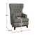 Lazzara Home Davi Gray Textured Upholstery Tufted Back Wingback Chair