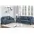 Palermo 2-Piece Sofa Set in Blended Navy Blue Chenille Fabric