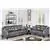 Modena Grey 2-Piece Contemporary Style Sofa in Faux Leather