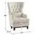 Lazzara Home Davi Beige Textured Upholstery Tufted Back Wingback Chair
