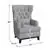 Lazzara Davi Light Gray Textured Upholstery Tufted Back Wingback Chair