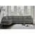 Lazzara Home 2pc Chenille Sectional Sofa in Gray with 2 Throw Pillows