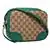 Gucci Beige Green GG Guccissima Bree Disco Canvas Crossbody Bag