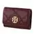 Tory Burch Red Claret Willa Quilted Leather Wallet Card Case