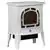 White Electric Fireplace Stove, Freestanding Fireplace Heater with Rea