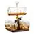 GSantos Wine Ship Decor with Set of 4 Glasses and Drink Dispenser