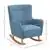 Traditional Style Rocking Armchair with Winged Back and Armrests