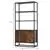 Tall Wooden Rustic 3-Tier Open Shelving with Bottom Hutch Storage Unit
