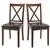 Double Armless Accent Chairs wt Cross Back Design, and Cushioned Seat
