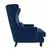 Lazzara Home Narcine Blue Velvet Wingback Chair with Lumbar Pillow