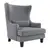 Lazzara Home Narcine Gray Velvet Wingback Chair with Lumbar Pillow