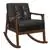 Lazzara Home Odelle Dark Brown Faux Leather Solid Wood Rocking Chair