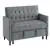 Lexicon 71 Dark Gray Microfiber 2-Seater Studio Sofa with Pull-out Bed