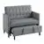 Lexicon 71 Dark Gray Microfiber 2-Seater Studio Sofa with Pull-out Bed