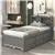Dreamero Twin Bed with Twin Trundle,Drawers,Grey
