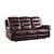 44' Comfortable Burgundy Leather Sofa