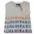 Balmain White Large L Stripe Logo Print Cotton Crewneck T-shirt