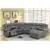 Munich Reclining Sectional with Chaise in Grey Gel Leatherette