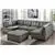 Bolsena 7 Pieces Modular Sectional Sofa in Grey Breathable Leatherette