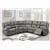 Belfast Antique Grey Power Motion Sectional in Leather-Like Fabric