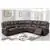 Belfast Dark Brown Power Motion Sectional in Leather-Like Fabric