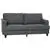 Gray 3-Seater Sofa Couch, 71'' Modern Linen Fabric Sofa with Rubber Wo