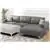Assisi Antique Grey 2 Piece Sectional Sofa with Chaise in Leather Gel