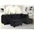 Rouen Black 3-Piece Sectional with Ottoman in Velvet Fabric