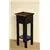 Besthom 11.8 in. Black and Raftwood Brown Square Solid Wood End Table
