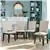Diniro 5-Piece Wood Dining Table Gray Table+Beige Chair