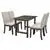 Diniro 5-Piece Wood Dining Table Gray Table+Beige Chair