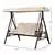 3-Person Outdoor Canopy Patio Bench Patio Glider Swing Seat Steel