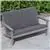 Flash Furniture Charlestown Wood Patio Loveseat with Cushions, Gray