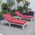 LeisureMod Chelsea White Lounge Chair With Cushions Set of 2 - Red