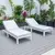 LeisureMod Chelsea White Chaise Lounge Chair Set of 2 - Light Grey