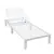 LeisureMod Chelsea White Chaise Lounge Chair Set of 2 - Light Grey