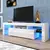 Luzmo White TV Stand, 20 Colors LED TV Stand w/Remote Control Lights